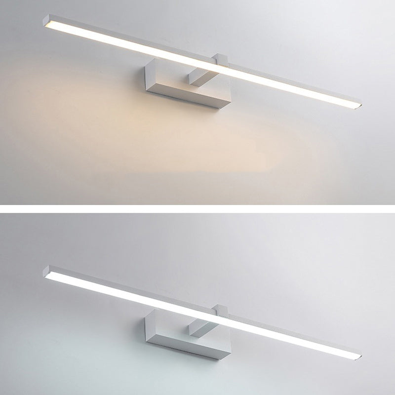 White Single Modernism Bathroom Vanity Light LED Metallic Bath Bar