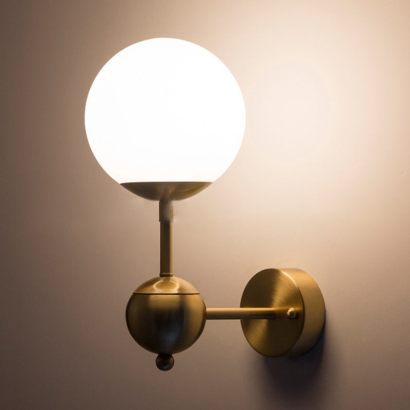 Contemporary Vanity Light Glass Ball Shade Wall Light Sconce for Washroom