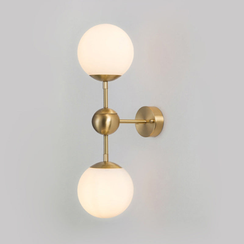 Contemporary Vanity Light Glass Ball Shade Wall Light Sconce for Washroom