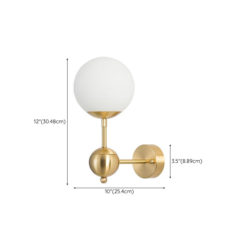 Contemporary Vanity Light Glass Ball Shade Wall Light Sconce for Washroom