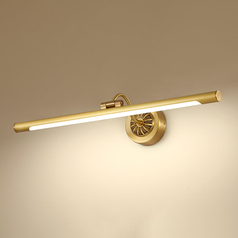 Single Contemporary Bathroom Vanity Light Linear LED Bath Bar in Golden Finish