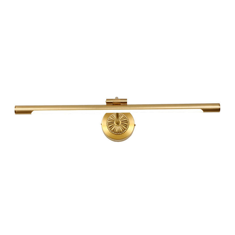 Single Contemporary Bathroom Vanity Light Linear LED Bath Bar in Golden Finish