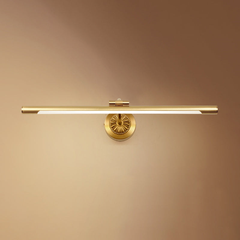 Single Contemporary Bathroom Vanity Light Linear LED Bath Bar in Golden Finish