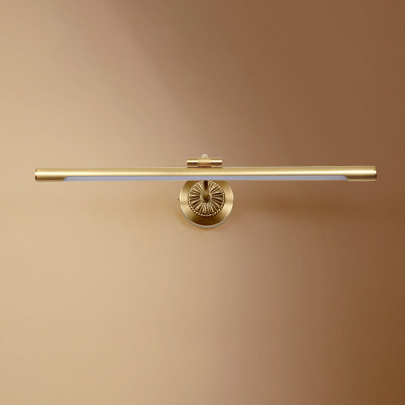 Single Contemporary Bathroom Vanity Light Linear LED Bath Bar in Golden Finish