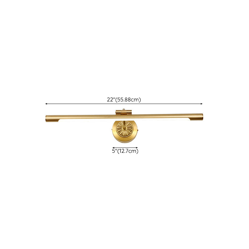 Single Contemporary Bathroom Vanity Light Linear LED Bath Bar in Golden Finish