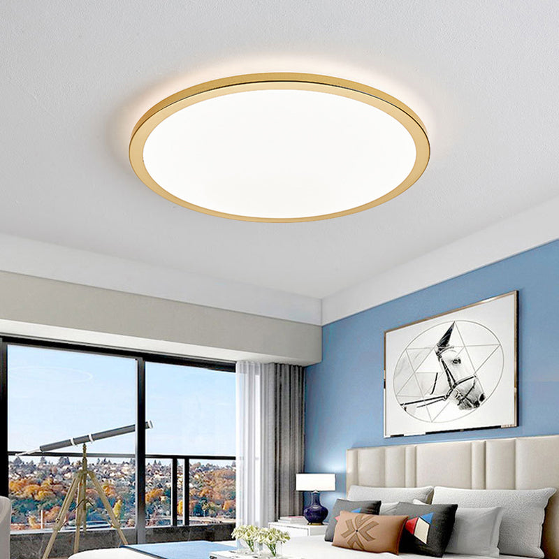 Metal Circular Flush Light Simple Flush Chandelier Lighting for Bedroom