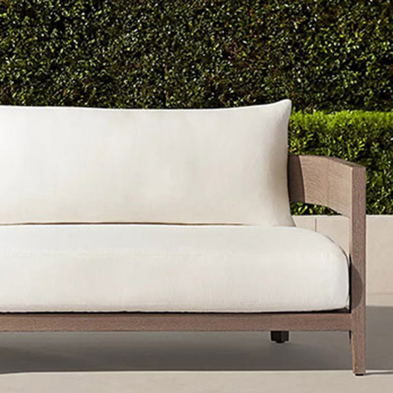 White Minimalist Patio Sofa Farmhouse Style Villa Outdoor Patio Sofa