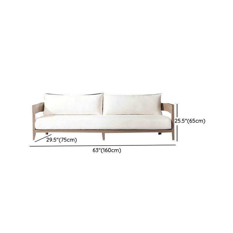 White Minimalist Patio Sofa Farmhouse Style Villa Outdoor Patio Sofa