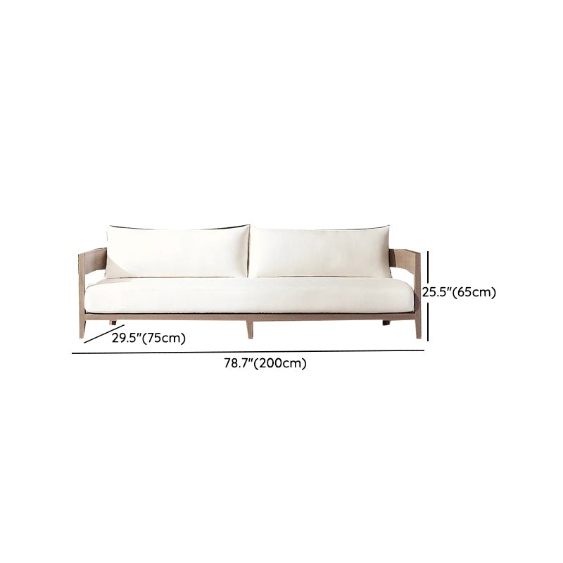 White Minimalist Patio Sofa Farmhouse Style Villa Outdoor Patio Sofa