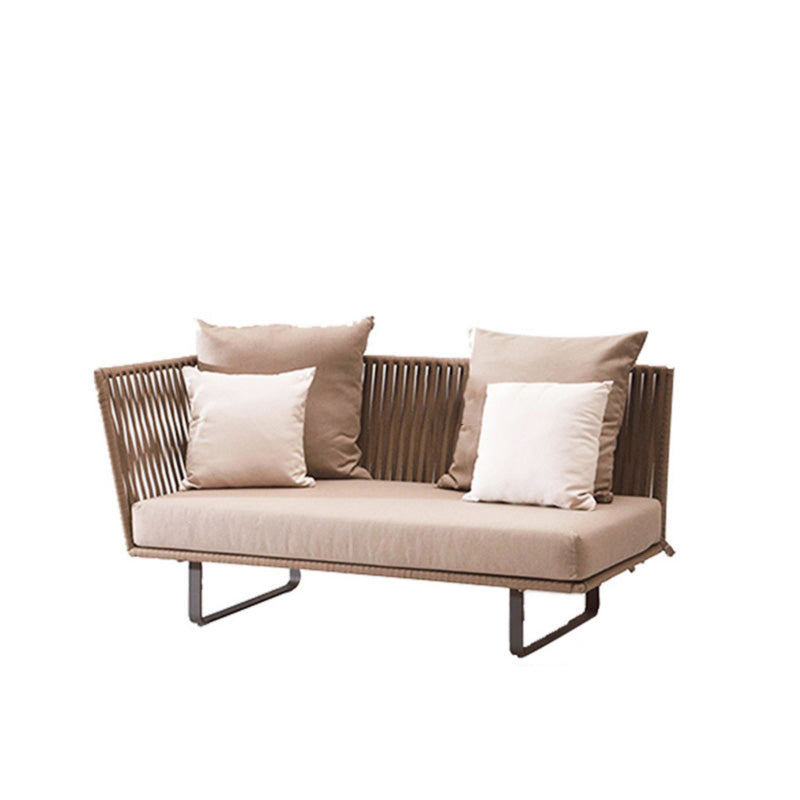 Metal Woven Patio Sofa Modern Style Minimalist Villa Outdoor Patio Sofa