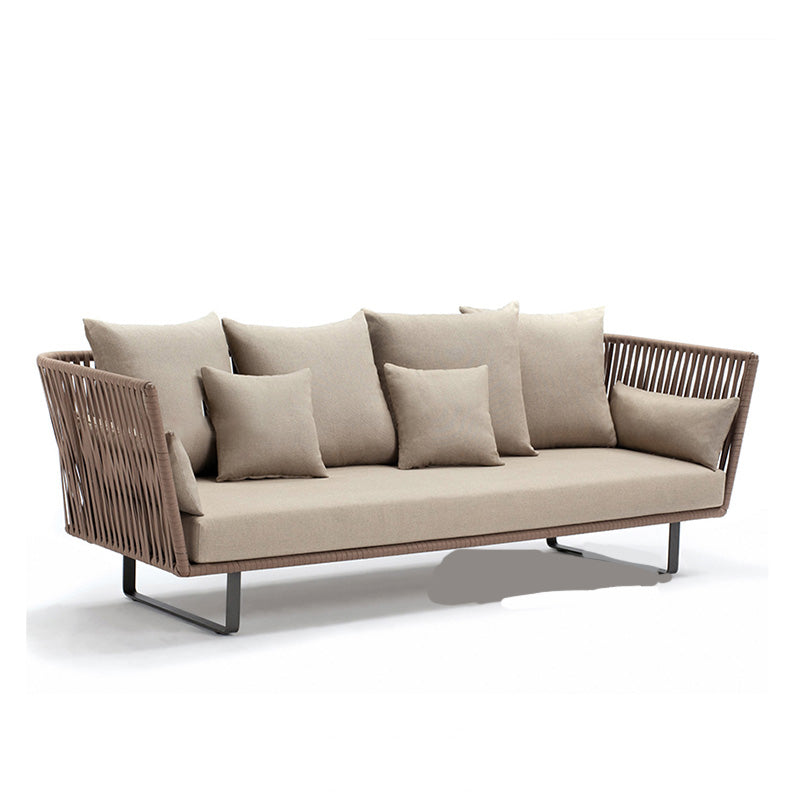 Metal Woven Patio Sofa Modern Style Minimalist Villa Outdoor Patio Sofa