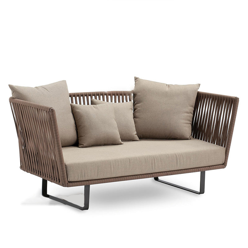 Metal Woven Patio Sofa Modern Style Minimalist Villa Outdoor Patio Sofa