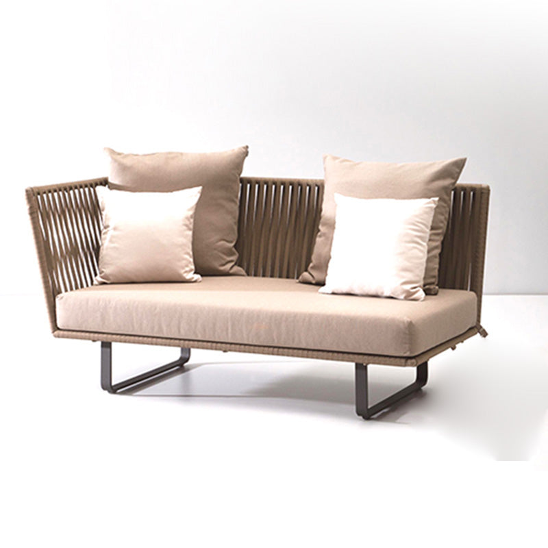 Metal Woven Patio Sofa Modern Style Minimalist Villa Outdoor Patio Sofa