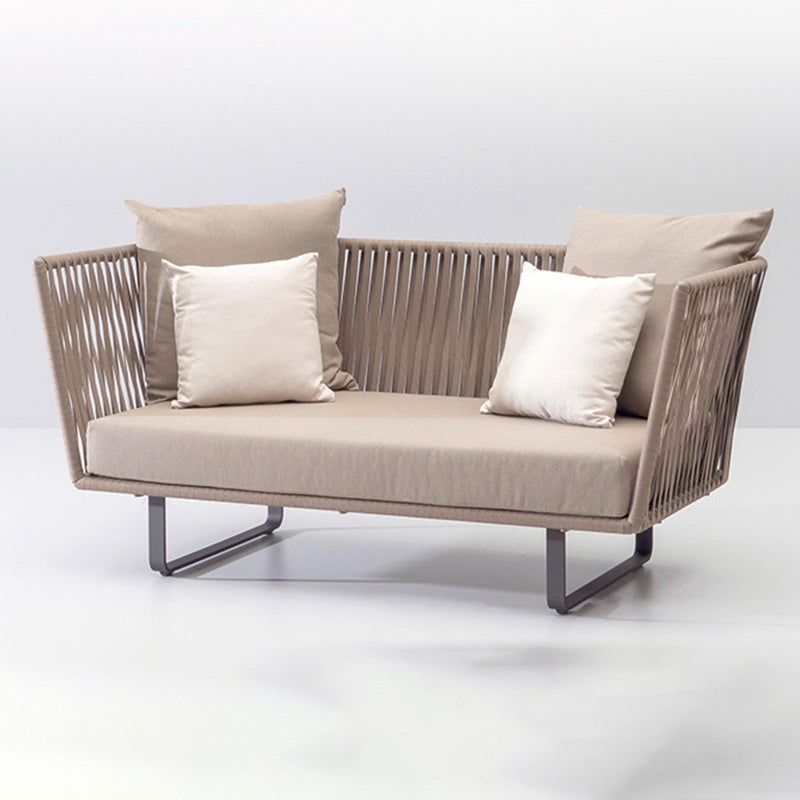 Metal Woven Patio Sofa Modern Style Minimalist Villa Outdoor Patio Sofa