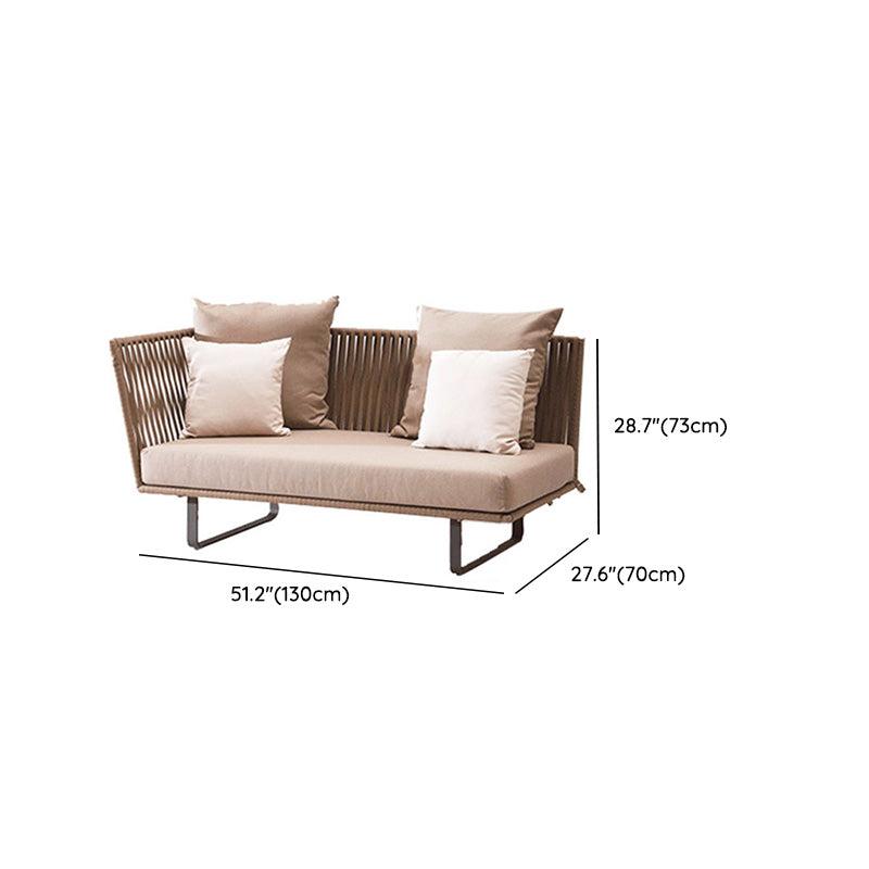 Metal Woven Patio Sofa Modern Style Minimalist Villa Outdoor Patio Sofa