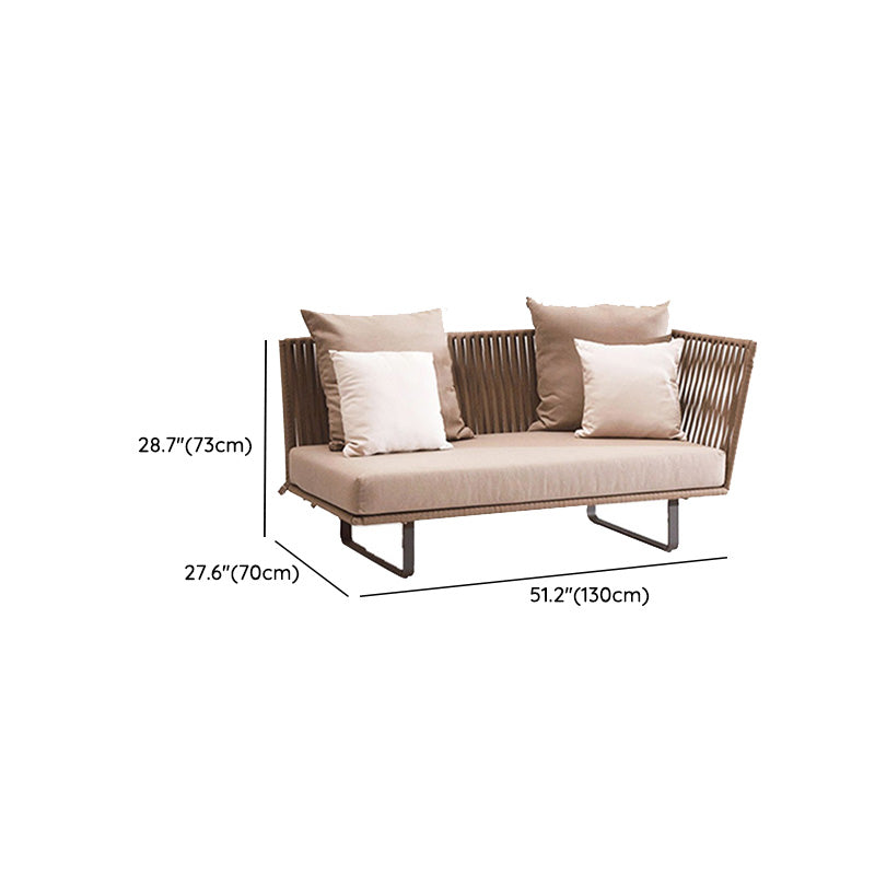 Metal Woven Patio Sofa Modern Style Minimalist Villa Outdoor Patio Sofa