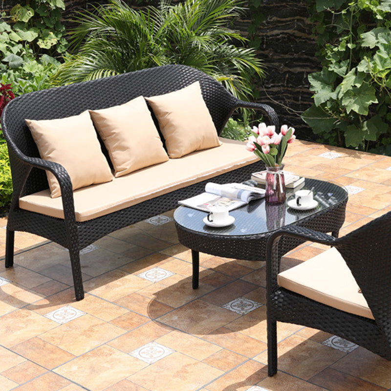 Rattan Patio Sofa Modern Style Minimalist Villa Outdoor Patio Sofa