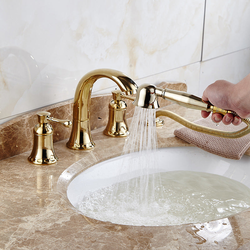 Glam Style Faucet Widespread Sink Faucet with 2 Lever Handles