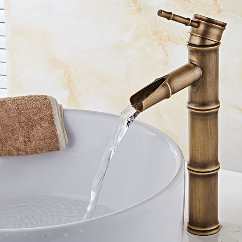 Lever Handle Vanity Sink Faucet Country Low Arc Faucet Single Hole Bathroom Faucet