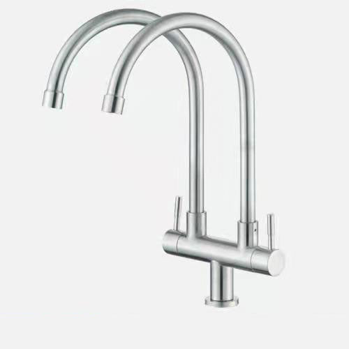 Double Handle Kitchen Faucet  2-Function Faucet with Deck Plate