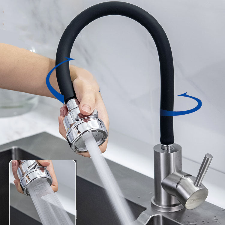 Contemporary Pull down Kitchen Faucet Single Handle 304 Stainless Steel Water Filler