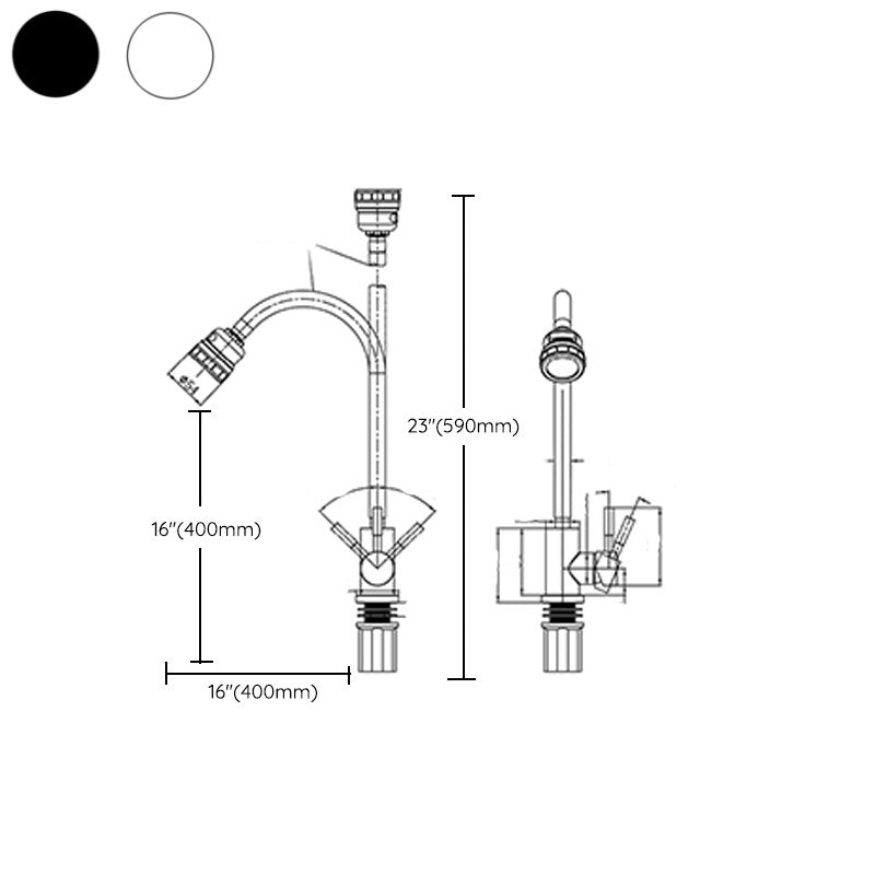 Contemporary Pull down Kitchen Faucet Single Handle 304 Stainless Steel Water Filler