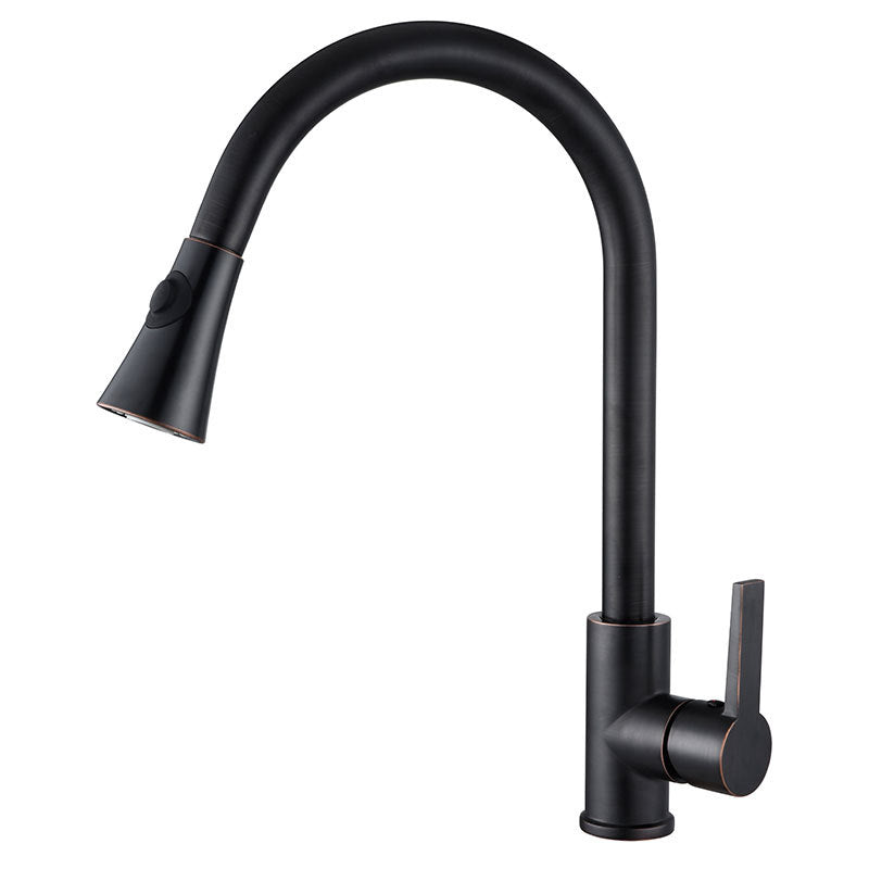 Modern Pull Down Single Handle Kitchen Faucet 1-Hold Water Faucet