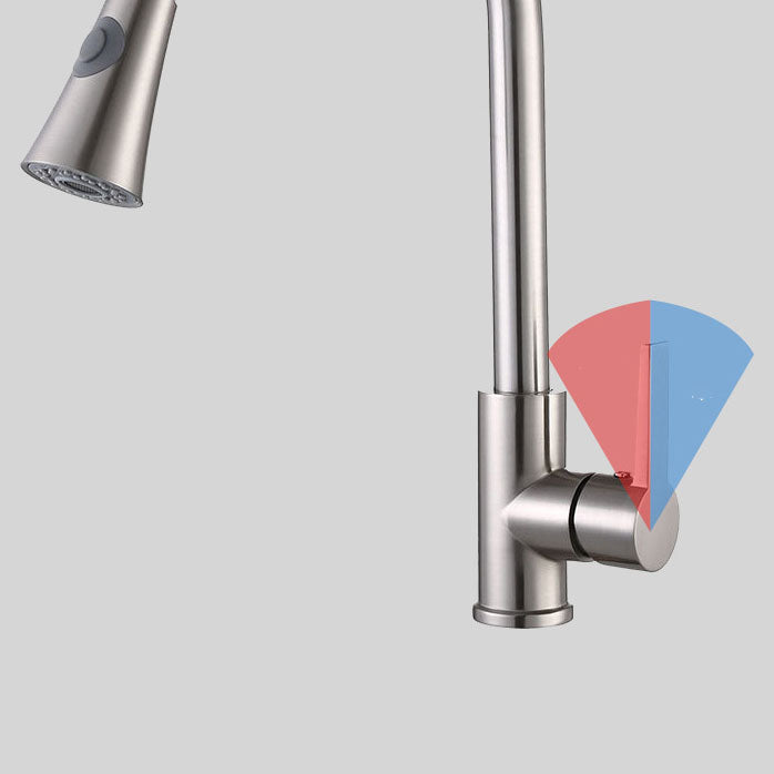 Modern Pull Down Single Handle Kitchen Faucet 1-Hold Water Faucet