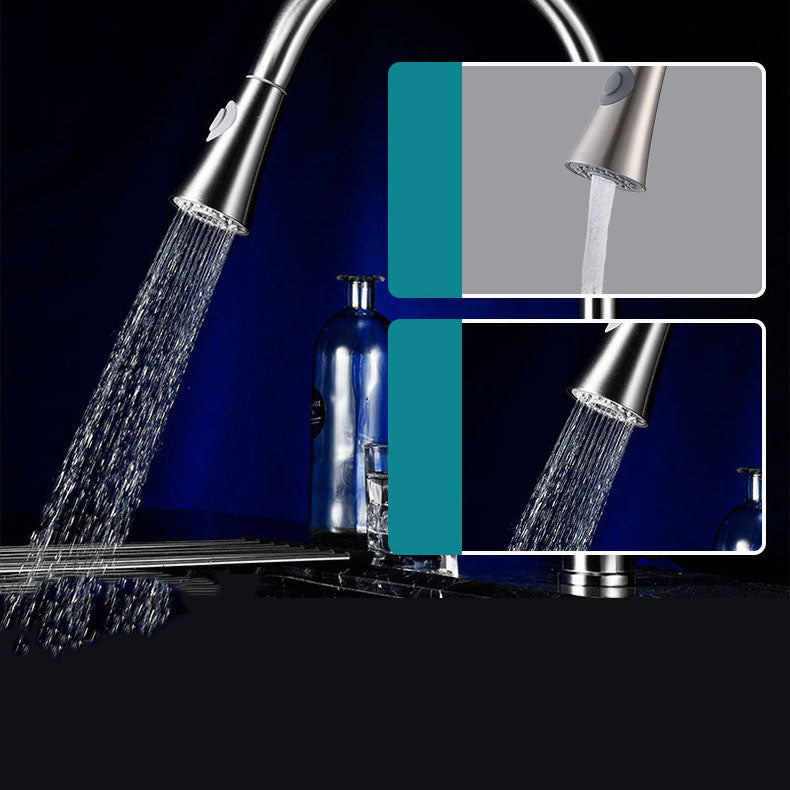 Modern Pull Down Single Handle Kitchen Faucet 1-Hold Water Faucet