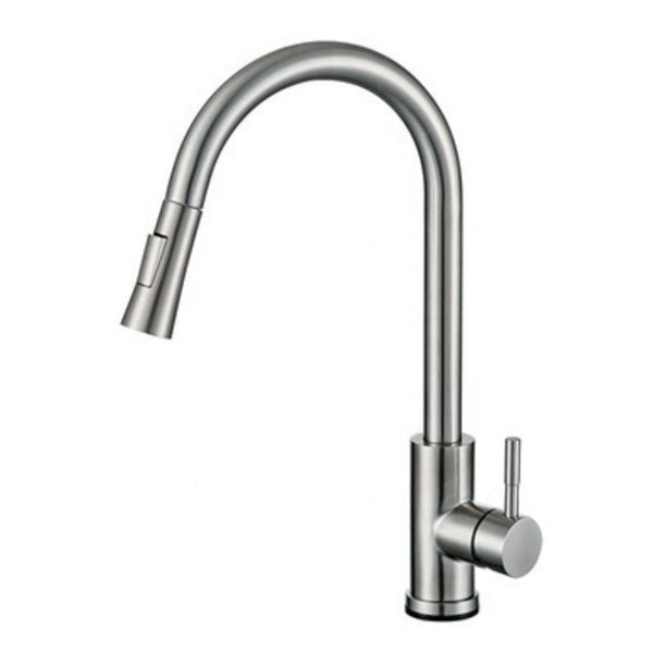 Contemporary Single Handle Kitchen Faucet 1-Hold Faucet with Pull out Sprayer