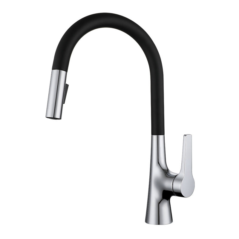 Contemporary Single Handle Kitchen Faucet Water Filler with Pull out Sprayer