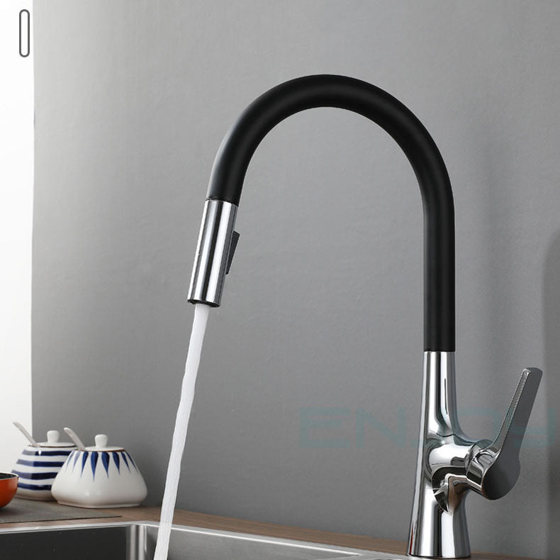 Contemporary Single Handle Kitchen Faucet Water Filler with Pull out Sprayer