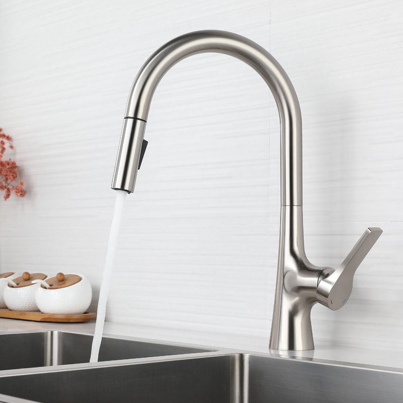 Contemporary Single Handle Kitchen Faucet Water Filler with Pull out Sprayer