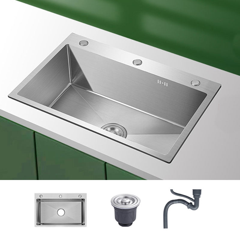 Modern Style Kitchen Sink Mental Kitchen Sink with Center Drain Placement