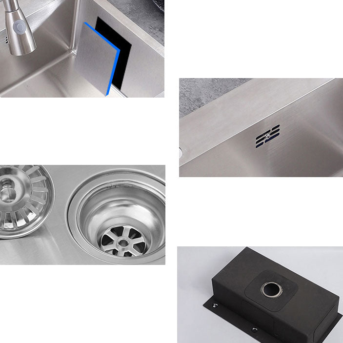 Modern Style Kitchen Sink Mental Kitchen Sink with Center Drain Placement