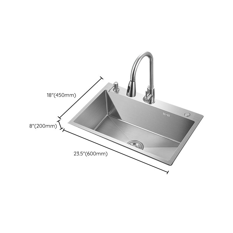 Modern Style Kitchen Sink Mental Kitchen Sink with Center Drain Placement