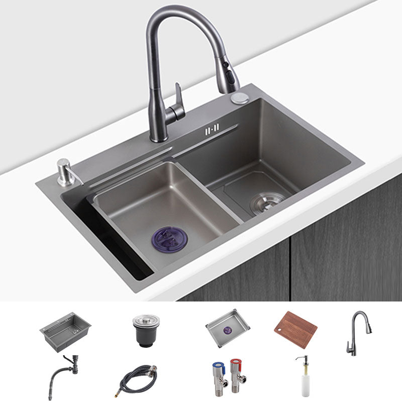 Contemporary Style Kitchen Sink Single Bowl Kitchen Sink with Rectangle Shape