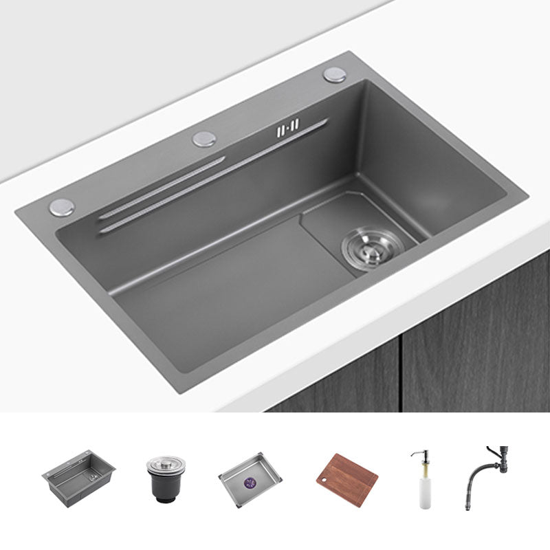 Contemporary Style Kitchen Sink Single Bowl Kitchen Sink with Rectangle Shape