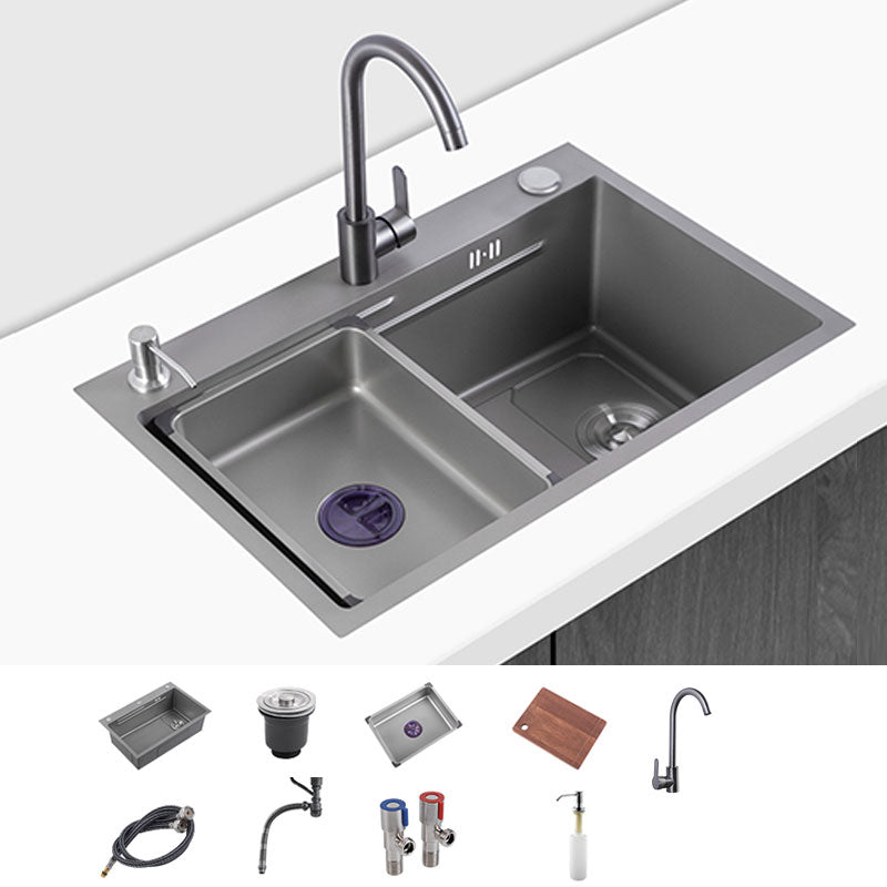 Contemporary Style Kitchen Sink Single Bowl Kitchen Sink with Rectangle Shape