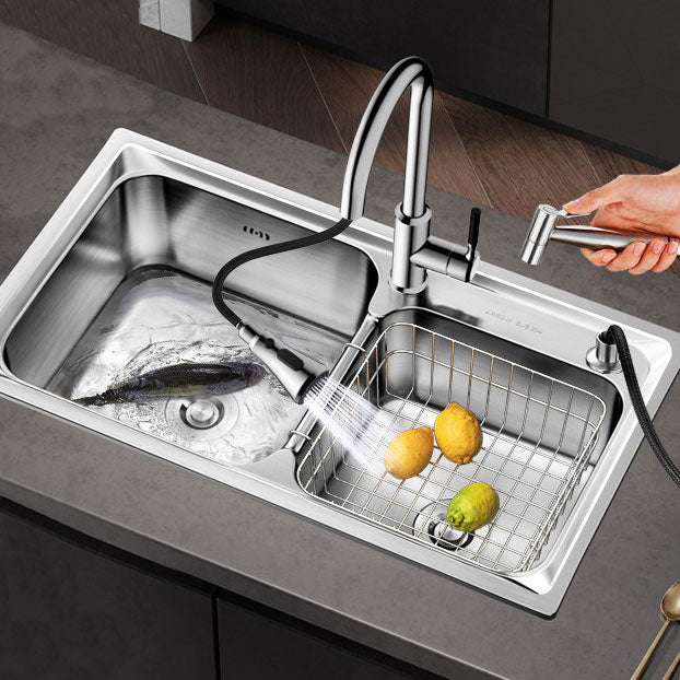 Modern Style Sink Stainless Steel Drop-In Noise-cancelling Design Sink for Kitchen