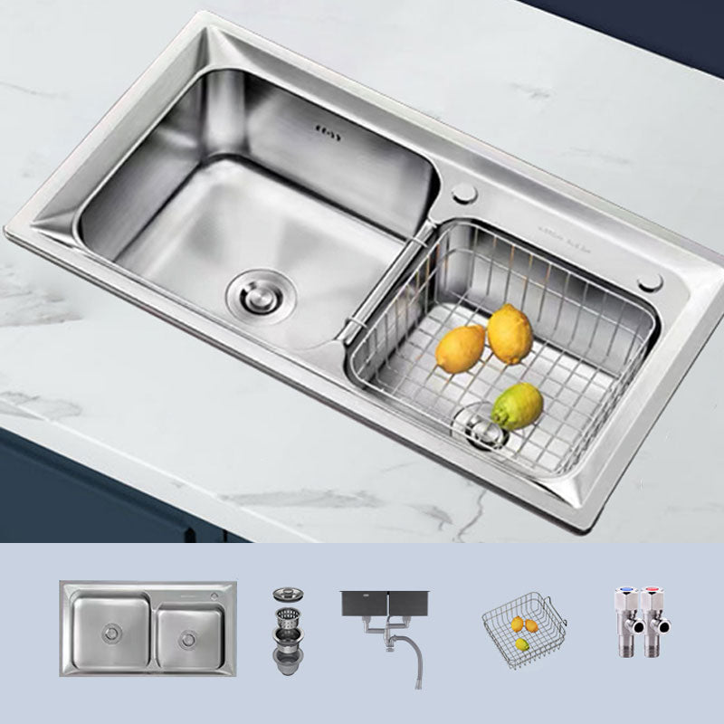 Modern Style Sink Stainless Steel Drop-In Noise-cancelling Design Sink for Kitchen