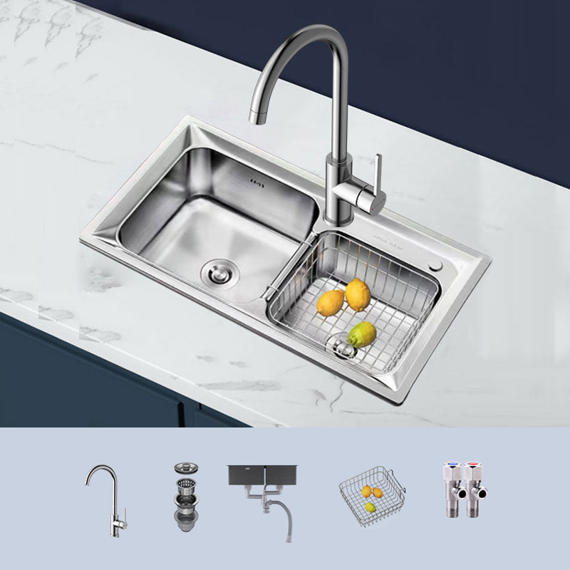 Modern Style Sink Stainless Steel Drop-In Noise-cancelling Design Sink for Kitchen