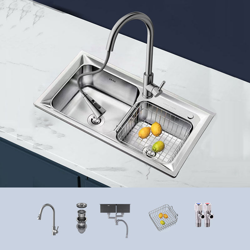 Modern Style Sink Stainless Steel Drop-In Noise-cancelling Design Sink for Kitchen