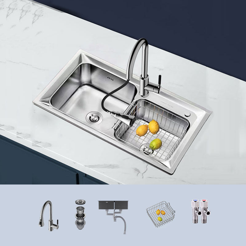 Modern Style Sink Stainless Steel Drop-In Noise-cancelling Design Sink for Kitchen