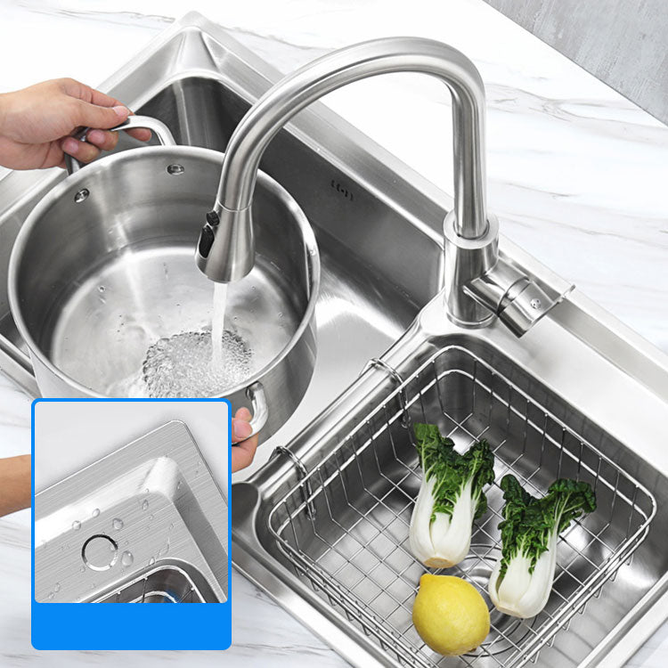 Modern Style Sink Stainless Steel Drop-In Noise-cancelling Design Sink for Kitchen