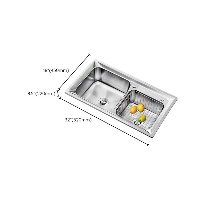 Modern Style Sink Stainless Steel Drop-In Noise-cancelling Design Sink for Kitchen