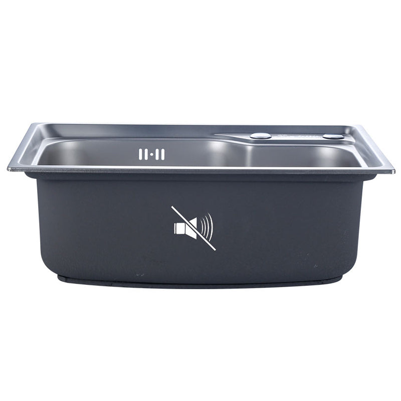 Stainless Steel Kitchen Sink Contemporary Single Bowl Kitchen Sink with Basket Strainer