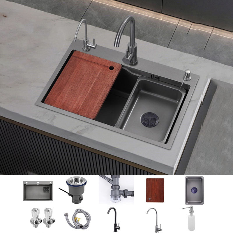 Modern Style Kitchen Sink Stainless Steel 3 Holes Drop-In Kitchen Sink