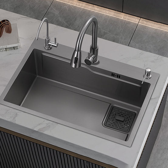 Modern Style Kitchen Sink Stainless Steel 3 Holes Drop-In Kitchen Sink