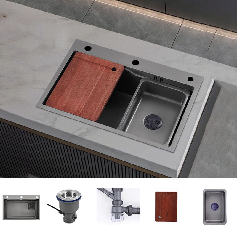 Modern Style Kitchen Sink Stainless Steel 3 Holes Drop-In Kitchen Sink